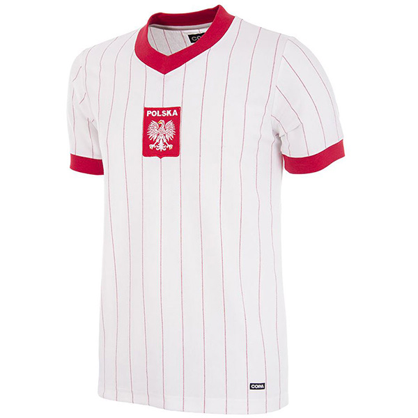 Poland domicile maillot rétro hommes premier uniforme de football en tête kit de sport maillot de football 1982